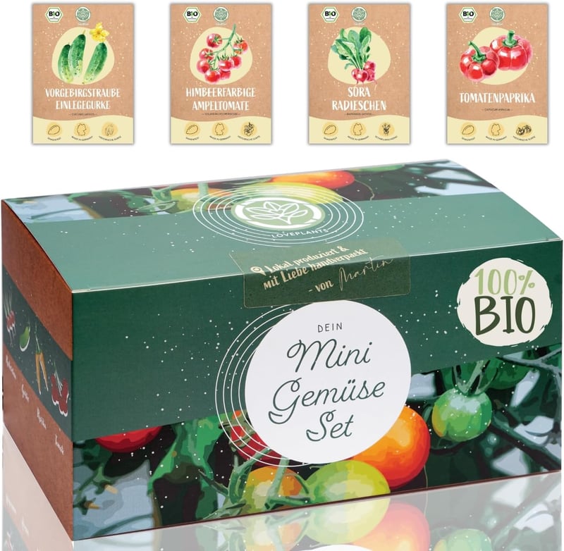 Loveplants bio mini zöldség vetőmag készlet - 4 féle balkon növény