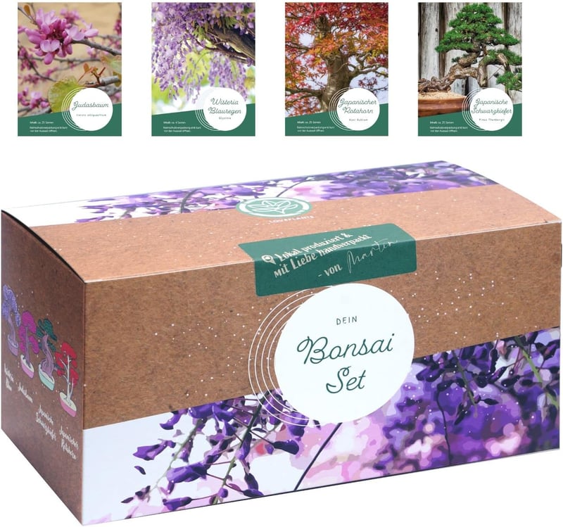 Loveplants Bonsai Kezdőcsomag - 4 Ritka Bonsai Mag Fenntartható Nélkül Műanyag