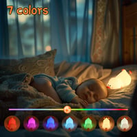 LOVERUIS Nočná lampa pre deti, roztomilá kačička, farebné náladové osvetlenie do detskej izby, detská lampa DADA s časovačom, viacfarebná 9