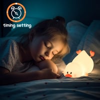 LOVERUIS Nočná lampa pre deti, roztomilá kačička, farebné náladové osvetlenie do detskej izby, detská lampa DADA s časovačom, viacfarebná 8