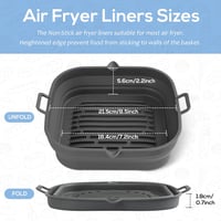 Insert silicon pliabil pentru friteuză cu aer cald Loveuing, pentru aparate de 5,5-7,6 L - gri - 21,6 cm - 2 buc. 3