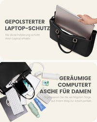 LOVEVOOK 15.6 Colos Laptop Táska Női Elegáns Üzleti Válltáska Fekete - 15,6 Zoll, Black 5