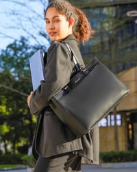 LOVEVOOK 15.6 Colos Laptop Táska Női Elegáns Üzleti Válltáska Fekete - 15,6 Zoll, Black 3