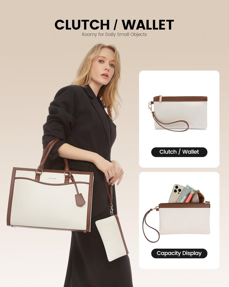 LOVEVOOK 15.6 hüvelykes laptop táska női nagy válltáska munka shopper tote