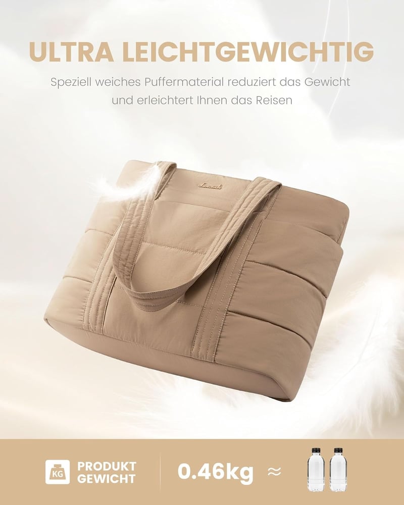 LOVEVOOK 17.3 Colos Női Laptop Táska Khaki Shopper Táska Munkához és Iskolához