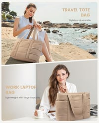 LOVEVOOK 17.3 Colos Női Laptop Táska Khaki Shopper Táska Munkához és Iskolához 2