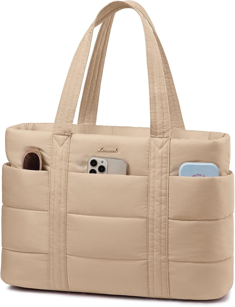 LOVEVOOK 17.3 Colos Női Laptop Táska Khaki Shopper Táska Munkához és Iskolához