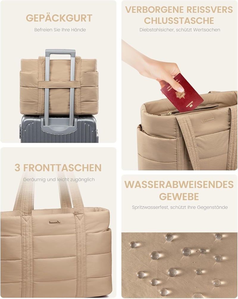 LOVEVOOK 17.3 Colos Női Laptop Táska Khaki Shopper Táska Munkához és Iskolához