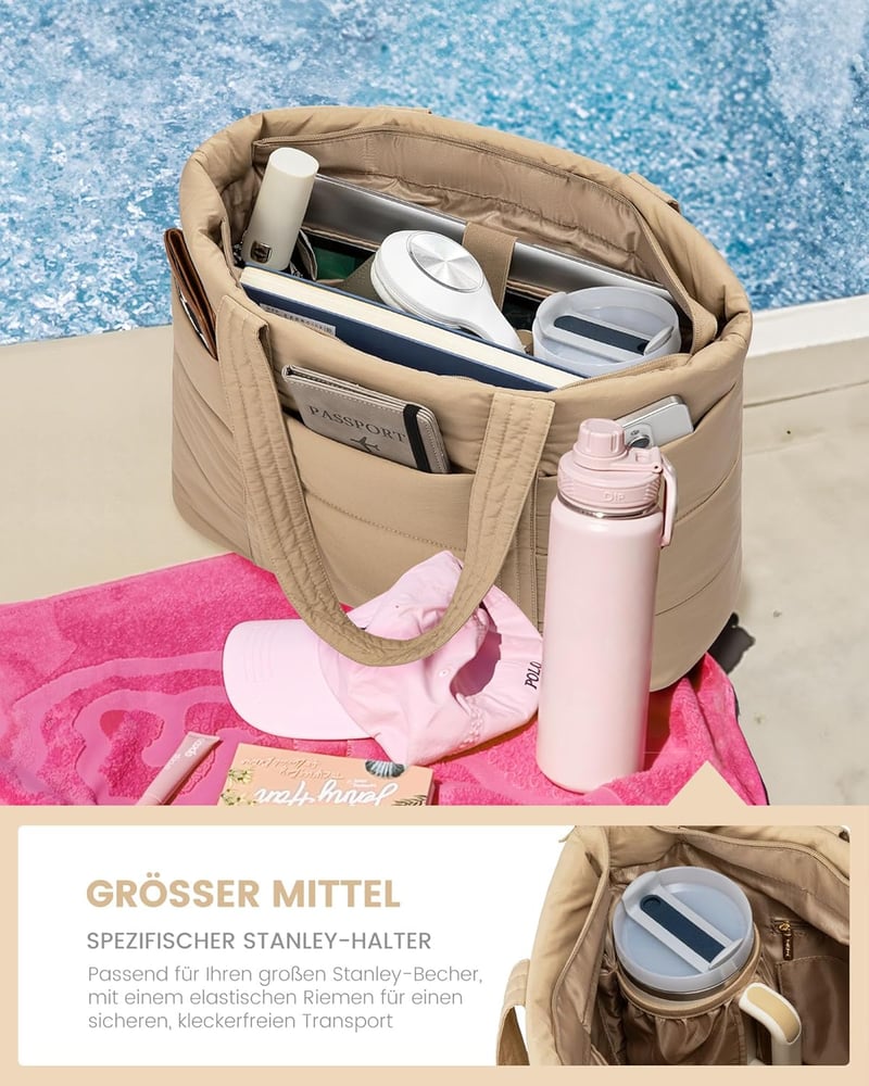 LOVEVOOK 17.3 Colos Női Laptop Táska Khaki Shopper Táska Munkához és Iskolához