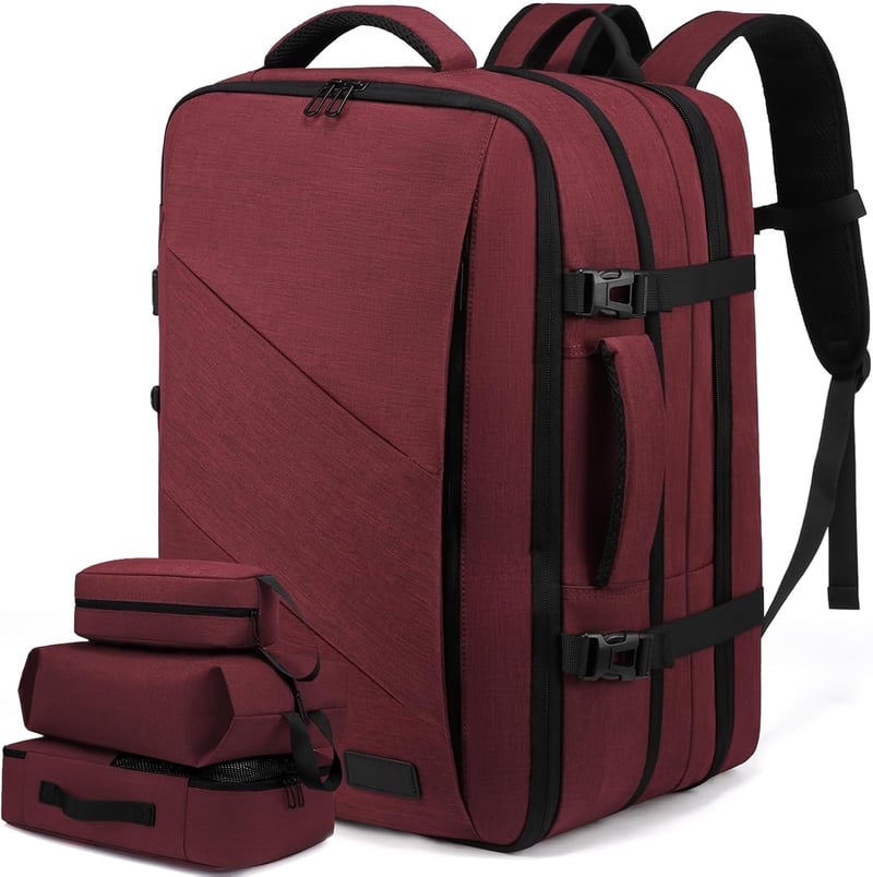 LOVEVOOK 17.3" Laptop Hátizsák 30-40L Bővíthető Utazási Backpack Bordó