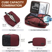 LOVEVOOK 17.3" Laptop Hátizsák 30-40L Bővíthető Utazási Backpack Bordó 7