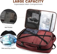 LOVEVOOK 17.3" Laptop Hátizsák 30-40L Bővíthető Utazási Backpack Bordó 3