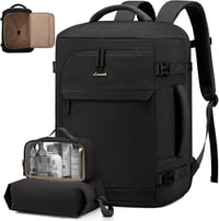 LOVEVOOK 17 hüvelykes utazási hátizsák férfiaknak és nőknek, laptop táska, kézipoggyász, fekete 1
