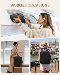 LOVEVOOK 17 hüvelykes utazási hátizsák férfiaknak és nőknek, laptop táska, kézipoggyász, fekete 7