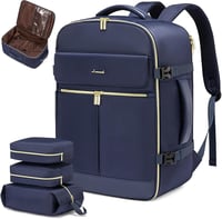 LOVEVOOK utazási hátizsák 40L, vízálló, 17"-os laptoptartóval - sötétkék 1