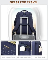 LOVEVOOK utazási hátizsák 40L, vízálló, 17"-os laptoptartóval - sötétkék 7