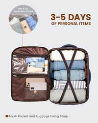 LOVEVOOK utazási hátizsák 40L, vízálló, 17"-os laptoptartóval - sötétkék 8