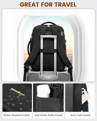 LOVEVOOK 40L Utazási Hátizsák Férfiaknak és Nőknek, Vízálló Laptop Hátizsák 17 Colos, Repülőgépes Kézipoggyász 7