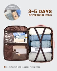 LOVEVOOK 40L Utazási Hátizsák Női Férfi Vízálló Laptop Hátizsák Repülőgép Fedélzeti Poggyász Rózsaszín 8