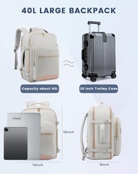 Lovevook 40L utazási hátizsák repülőgéphez, vízálló laptop hátizsák nőknek 3