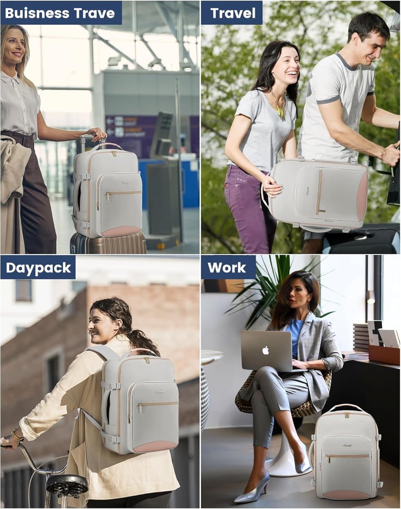 Lovevook 40L utazási hátizsák repülőgéphez, vízálló laptop hátizsák nőknek