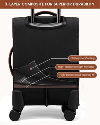 LOVEVOOK 55cm könnyű utazó bőrönd 4 kerékkel TSA zárral és laptop rekesszel 7