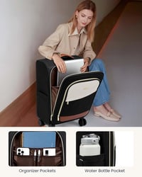 LOVEVOOK 55cm könnyű utazó bőrönd 4 kerékkel TSA zárral és laptop rekesszel 4