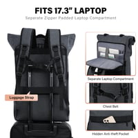 LOVEVOOK Hátizsák Nőknek és Férfiaknak, 17 Colos Laptophoz, Vízálló Roll Top Nagy Hátizsák Munkába, Egyetemre, Utazáshoz, Sötétszürke 3