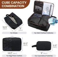 LOVEVOOK Kézipoggyász Hátizsák 30L - Bővíthető Utazótáska 15,6" Laptophoz, Repülőgép Fedélzeti Táska 180° Nyitással, Fekete 5