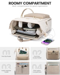LOVEVOOK női hátizsák 15,6 colos laptoptartóval, vízálló - khaki 3