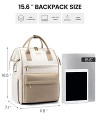 LOVEVOOK női hátizsák 15,6 colos laptoptartóval, vízálló - khaki 7