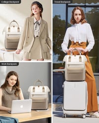 LOVEVOOK női hátizsák 15,6 colos laptoptartóval, vízálló - khaki 6