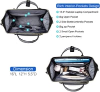 LOVEVOOK Női Laptop Hátizsák 15.6" Laptoptartóval, Vízálló Üzleti Hátizsák USB Töltőporttal, Lopásbiztos Iskolatáska Utazáshoz, Munkához 2