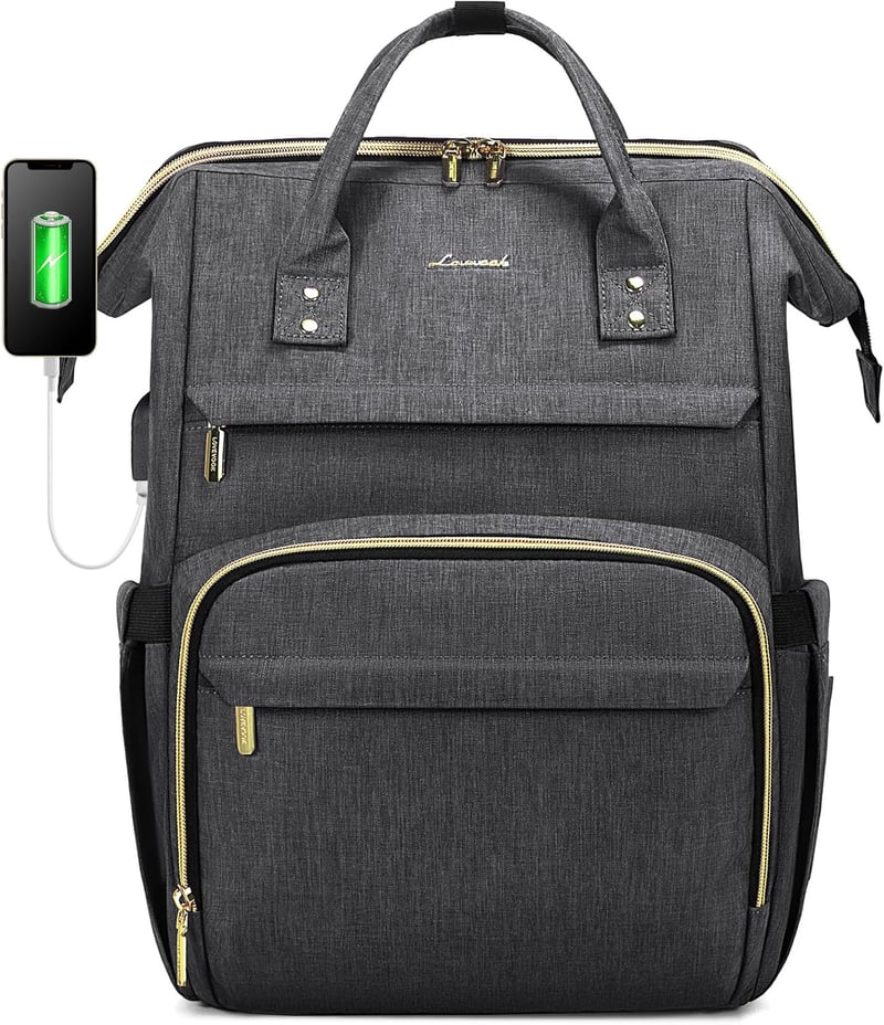 LOVEVOOK Női Laptop Hátizsák 15,6" Laptoptartóval, Vízálló Üzleti Hátizsák USB Töltőporttal, Lopásbiztos Iskolatáska Utazáshoz, Munkához