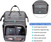 LOVEVOOK Női Laptop Hátizsák 15.6" Laptoptartóval, Vízálló Üzleti Hátizsák USB Töltőporttal, Lopásbiztos Iskolatáska Utazáshoz, Munkához 3