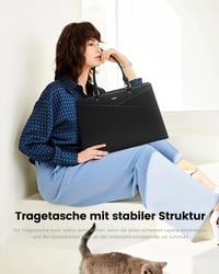LOVEVOOK női laptop táska 15,6-17 hüvelyk vízálló shopper táska fekete 7