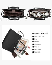 LOVEVOOK női laptop táska 15,6-17 hüvelyk vízálló shopper táska fekete 4