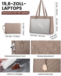 LOVEVOOK női laptop táska 15,6" hőszigeteléses ebéddobozzal, munkához és iskolához 4