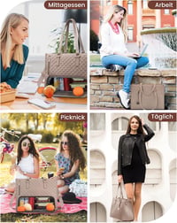 LOVEVOOK női laptop táska 15,6" hőszigeteléses ebéddobozzal, munkához és iskolához 6