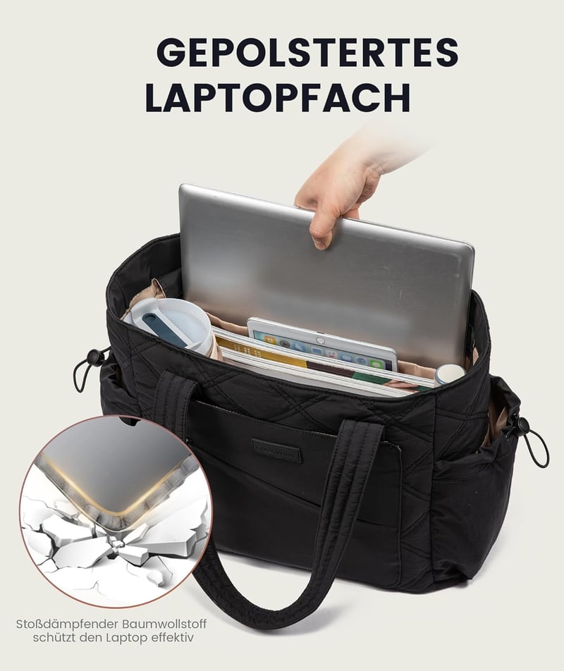 LOVEVOOK Női Shopper Táska 15.6" Laptop Táska Munka Iskolai Utazási Táska