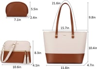 LOVEVOOK Női Táska Szett 3 db - Nagyméretű Válltáska, Shopper Kézitáska Utazáshoz, Munkához, Bevásárláshoz 3