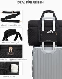 LOVEVOOK Női Utazótáska Vízálló Weekender Kézipoggyász Nagy Sporttáska Kórházi Táska Repülőgép Edzőterem Fekete - XL, Beige and Black 7
