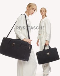 LOVEVOOK Női Utazótáska Vízálló Weekender Kézipoggyász Nagy Sporttáska Kórházi Táska Repülőgép Edzőterem Fekete - XL, Beige and Black 8