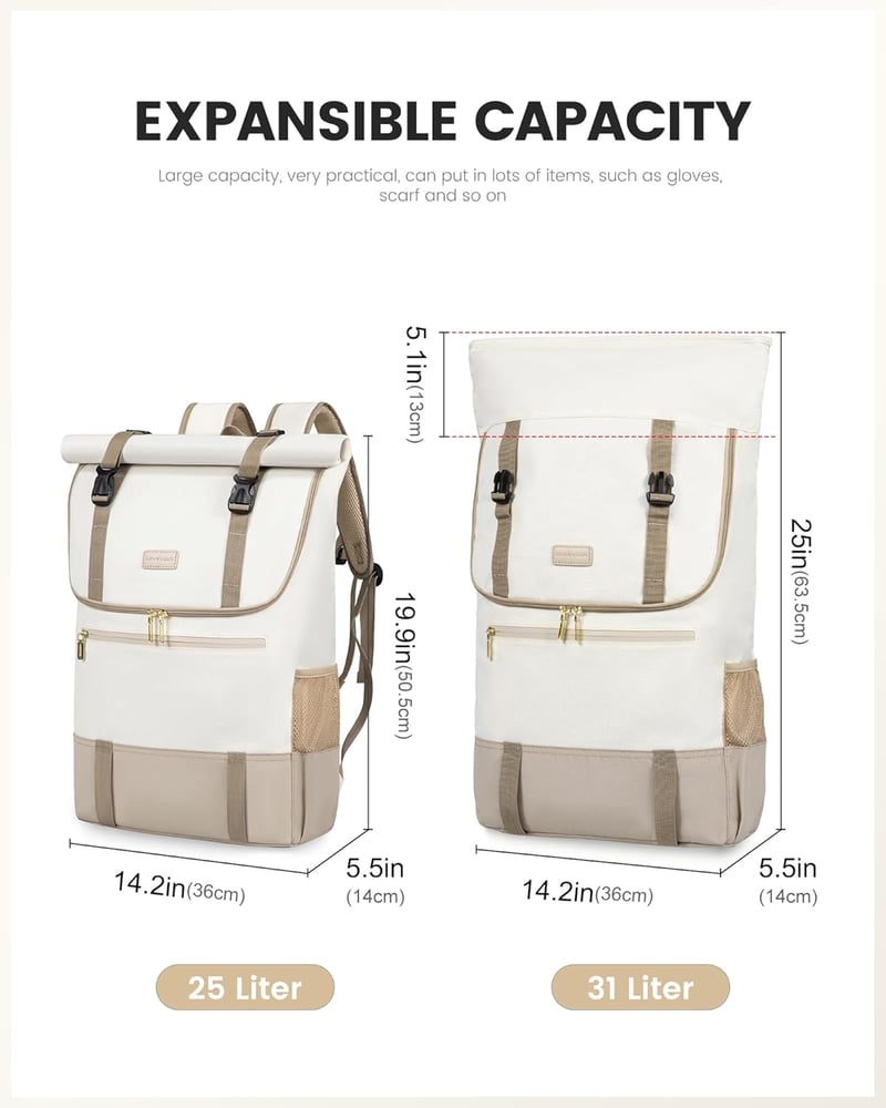 LOVEVOOK Rolltop Hátizsák 17.3" Laptop Táska Férfi Női Utazás Munka Egyetem