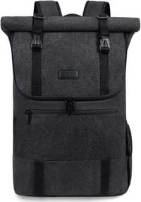 LOVEVOOK Rolltop Hátizsák 17.3" Laptop Vízálló Utazási Iskolai Munka Fekete Vászon 1