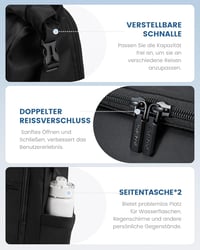LOVEVOOK Rolltop Hátizsák 17 Colos Laptophoz - Vízálló, Nagyméretű Unisex Hátizsák Iskolába, Egyetemre, Utazáshoz és Kerékpározáshoz - Feket 8