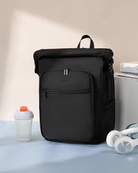 LOVEVOOK Rolltop Hátizsák 17 Colos Laptophoz - Vízálló, Nagyméretű Unisex Hátizsák Iskolába, Egyetemre, Utazáshoz és Kerékpározáshoz - Feket 7