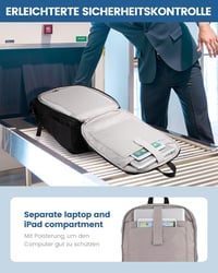 LOVEVOOK Rolltop Hátizsák 17 Colos Laptophoz - Vízálló, Nagyméretű Unisex Hátizsák Iskolába, Egyetemre, Utazáshoz és Kerékpározáshoz - Feket 5