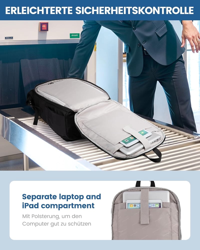 LOVEVOOK Rolltop Hátizsák 17 Colos Laptophoz - Vízálló, Nagyméretű Unisex Hátizsák Iskolába, Egyetemre, Utazáshoz és Kerékpározáshoz - Feket