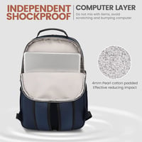 LOVEVOOK Vízálló Laptop Hátizsák 15.6" Külön Rekesszel, USB Töltőporttal - Iskolai, Utazási, Munkába Járó Női Táska Kék Színben 6